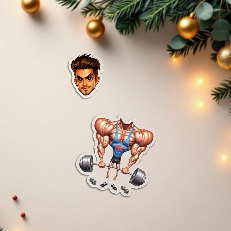 Personalized Bobblehead Caricature Gift for Gym Lover Body Builder Funny Gift for Brother Siblings & Friends Solar Powered Moving Head for Car Dashboard & Tabletop Decor